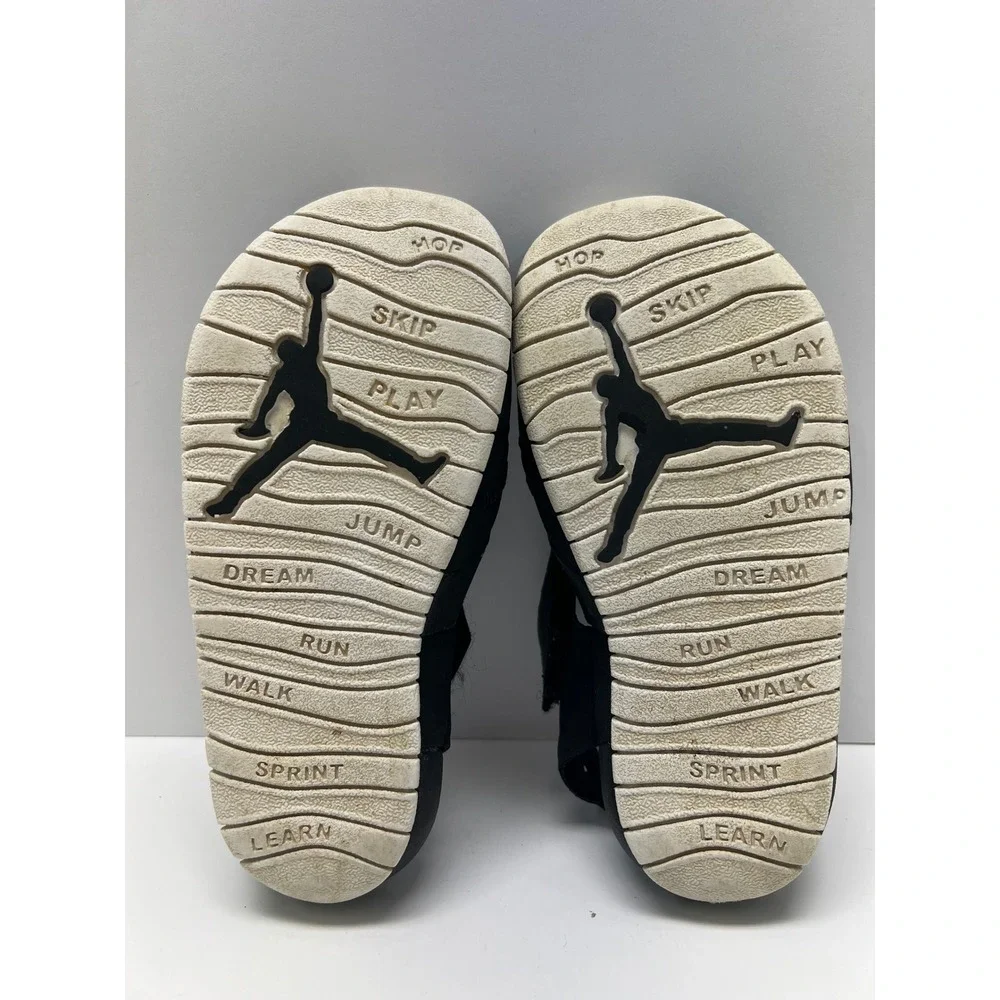 Jordan Flare Sandals Kids 9C Black CI7850 Hook and Loop Closed Toe Basketball 23